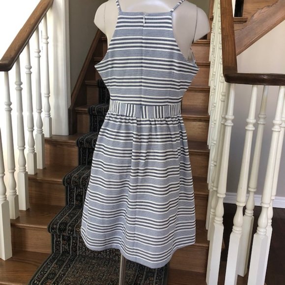 Banana Republic Striped Midi Dress - Blue and White - Picture 4 of 6